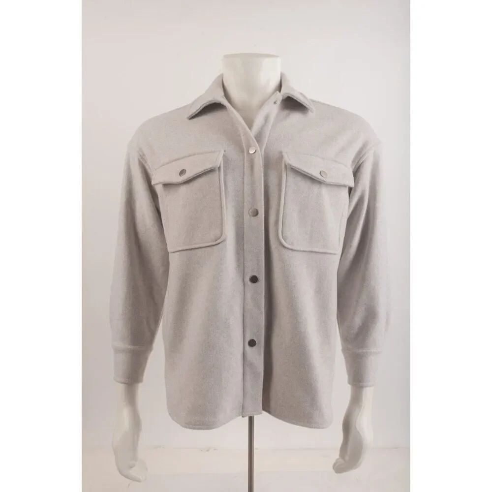 Zara Mens Overshirt Shirt Snap Closure XS Beige Soft Warm Collared NWT